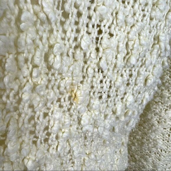 FREE PEOPLE Medium Yellow Popcorn Oversized Long Sleeve Hi Lo Cotton Sweater - Picture 9 of 12